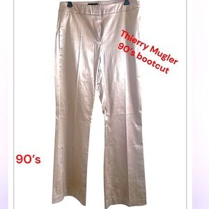 Thierry Mugler satin wide leg pants 90’s vintage